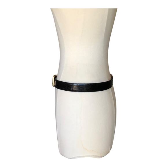 Ritz Accessories Collection Genuine Leather Belt Black Gold Tone Buckle Large - Picture 4 of 16